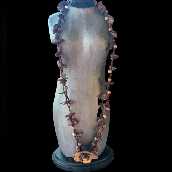 Belt/Necklace Coconut Shell Bead Flower Boho Bohemian Hippie Tropical Jewelry - Picture 8 of 14